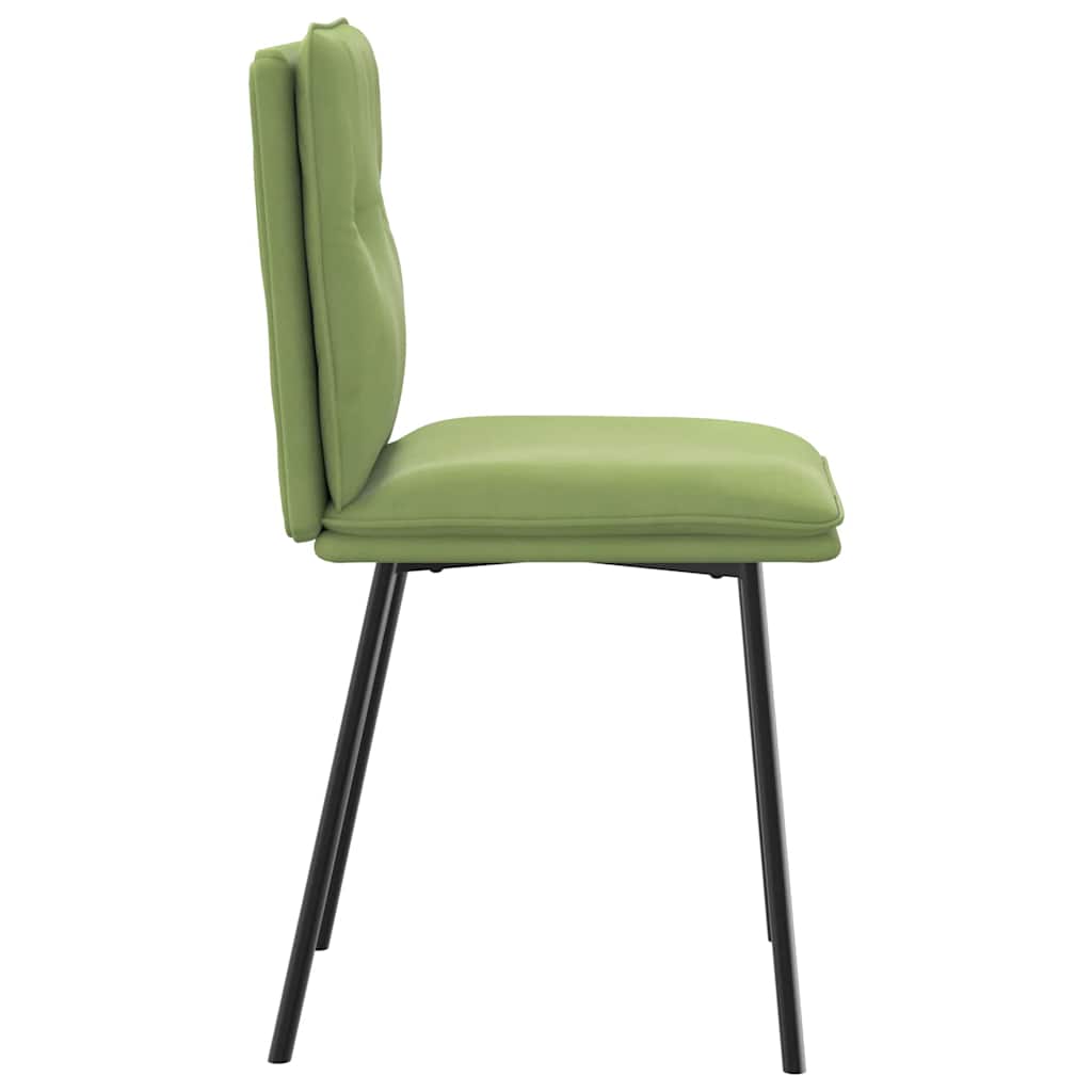 vidaXL Chaises de salle à manger 2 pcs Vert clair Velours