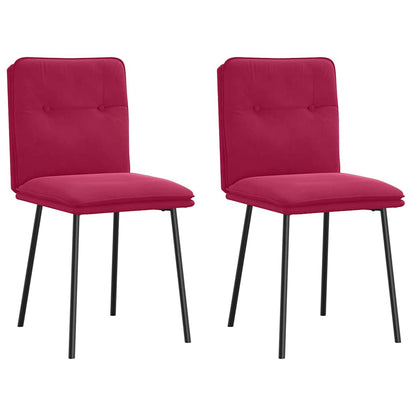 vidaXL Chaises de salle à manger 2 pcs Velours rouge bordeaux