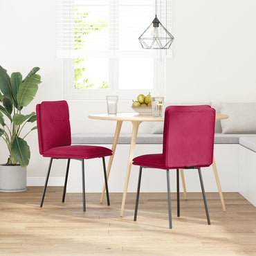 vidaXL Chaises de salle à manger 2 pcs Velours rouge bordeaux