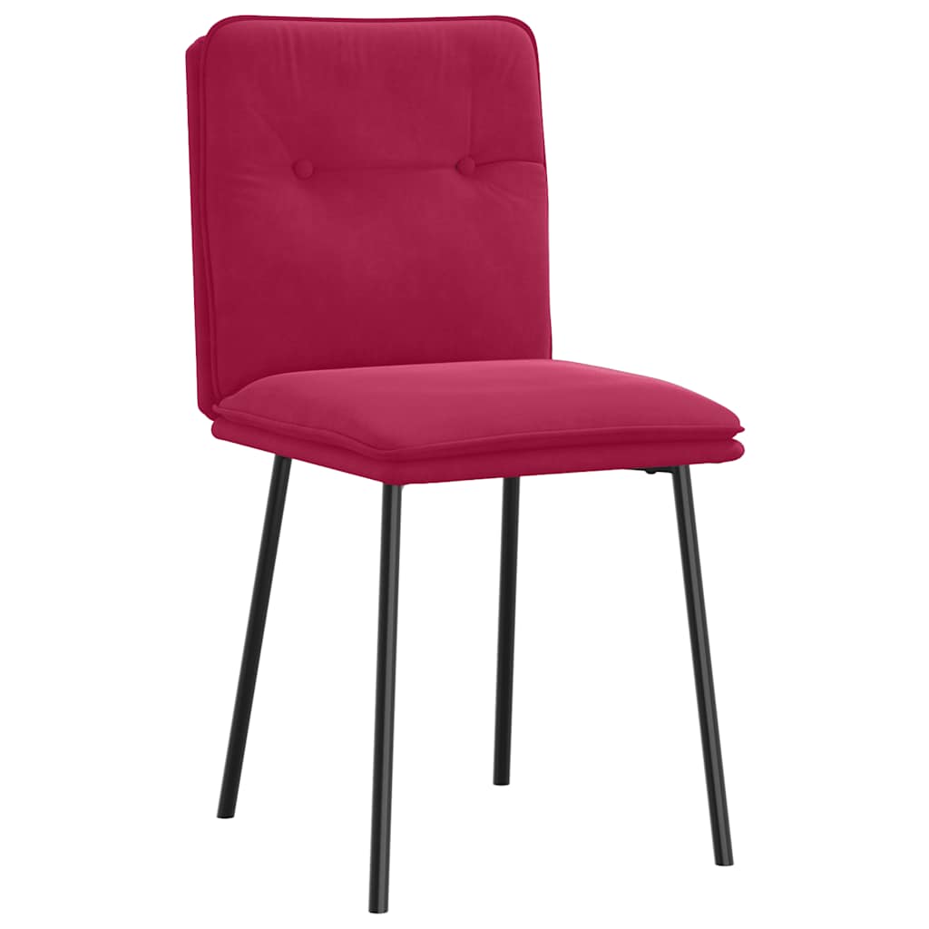 vidaXL Chaises de salle à manger 2 pcs Velours rouge bordeaux