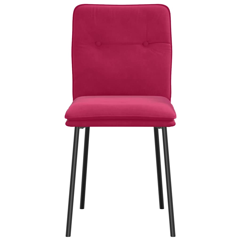 vidaXL Chaises de salle à manger 2 pcs Velours rouge bordeaux