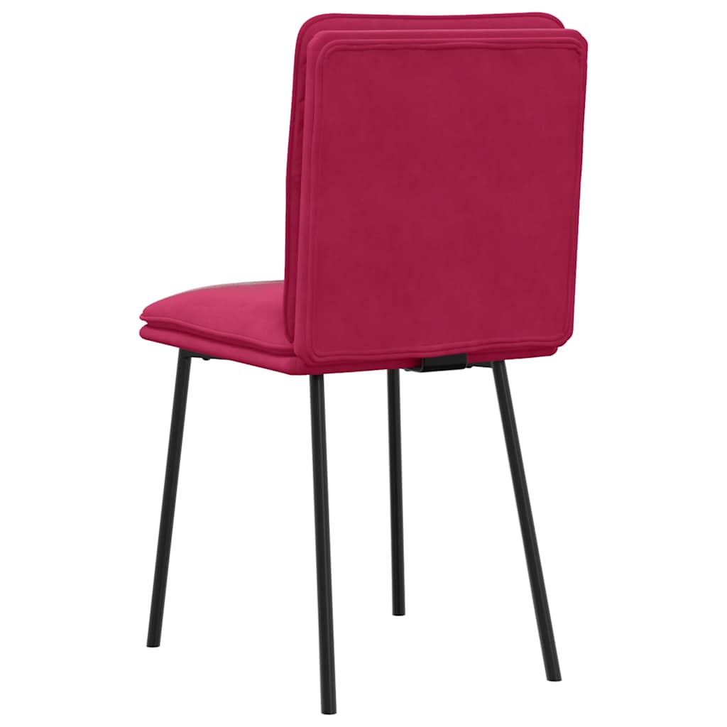 vidaXL Chaises de salle à manger 2 pcs Velours rouge bordeaux