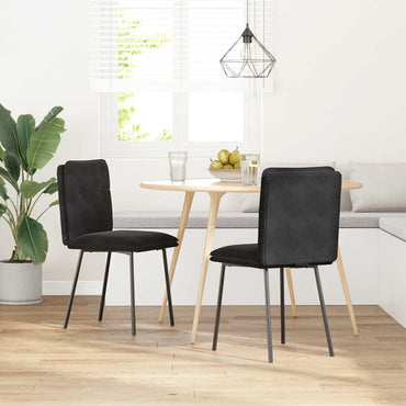 vidaXL Chaises de salle à manger 2 pcs Velours noir