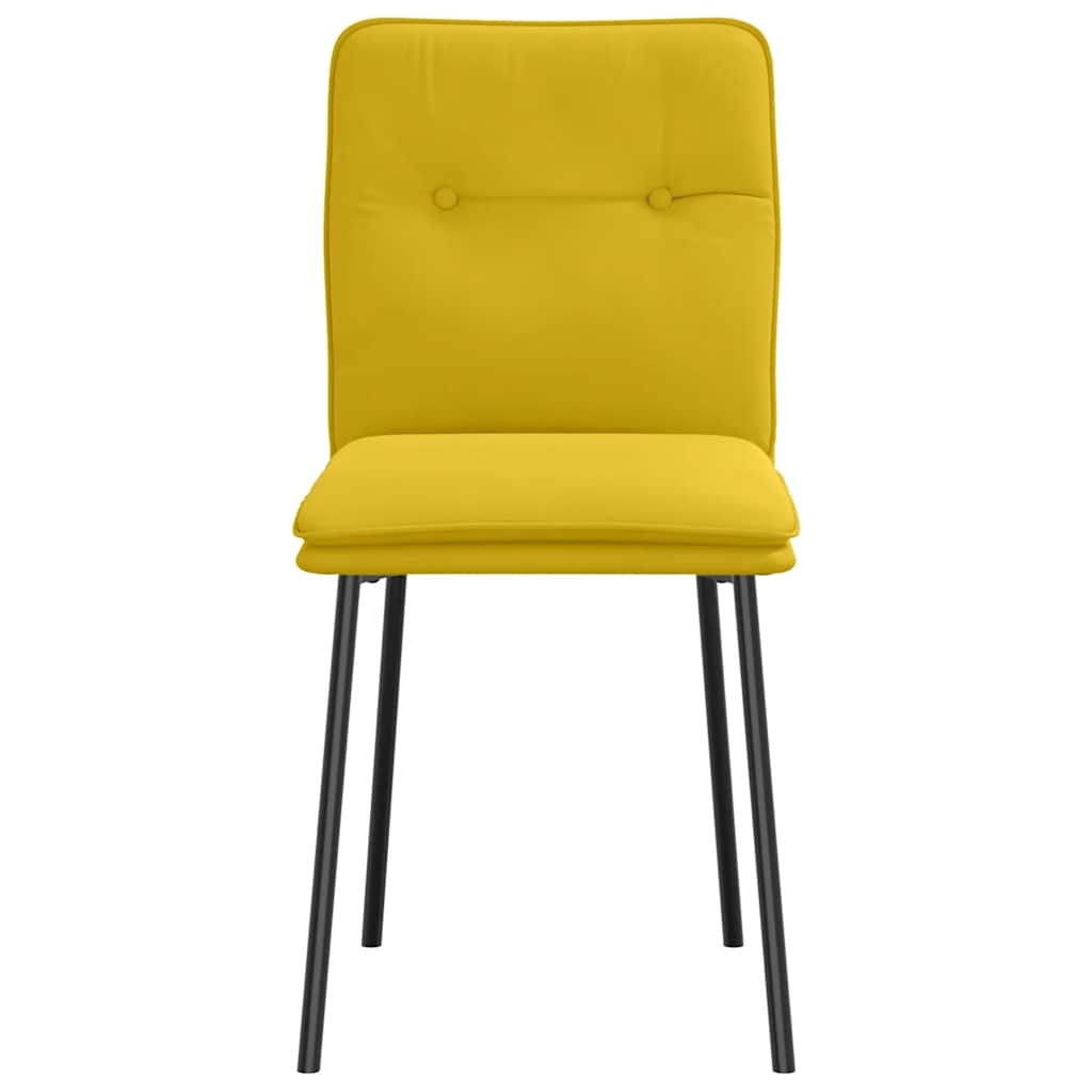 vidaXL Chaises de salle à manger 2 pcs Jaune Velours