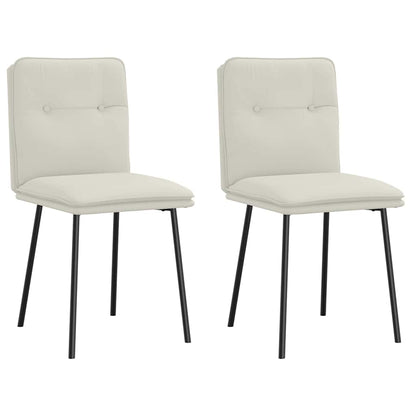 vidaXL Esszimmerstühle 2 Stk. Creme Samt