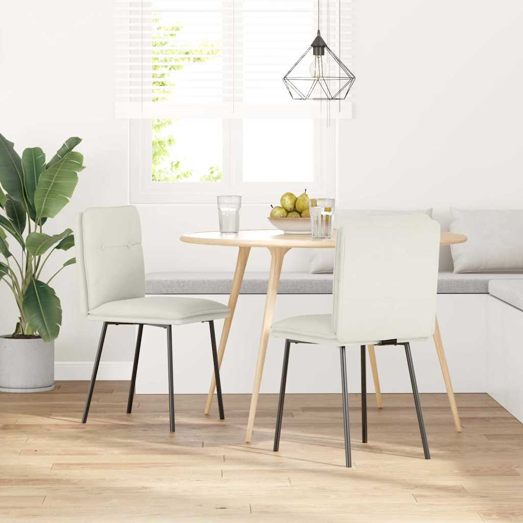 vidaXL Esszimmerstühle 2 Stk. Creme Samt