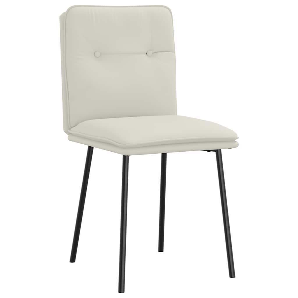 vidaXL Esszimmerstühle 2 Stk. Creme Samt