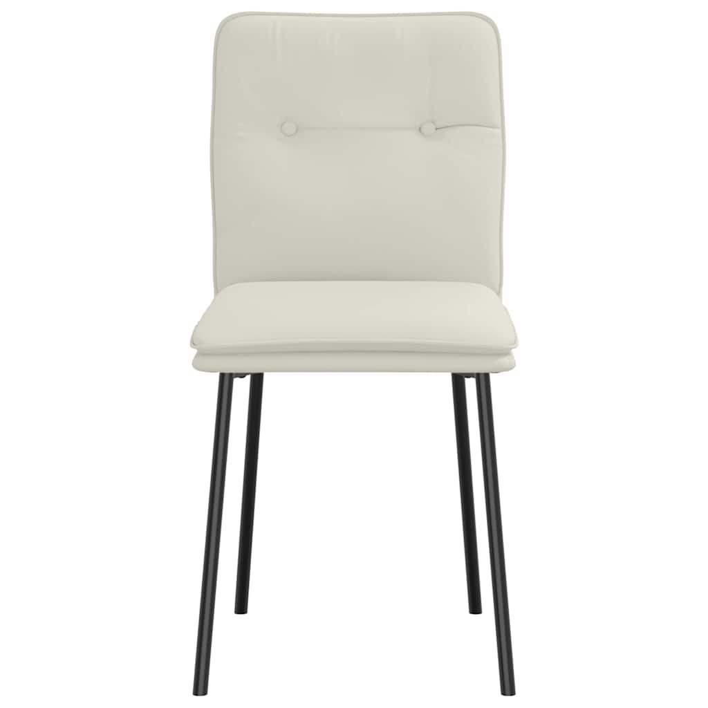 vidaXL Esszimmerstühle 2 Stk. Creme Samt