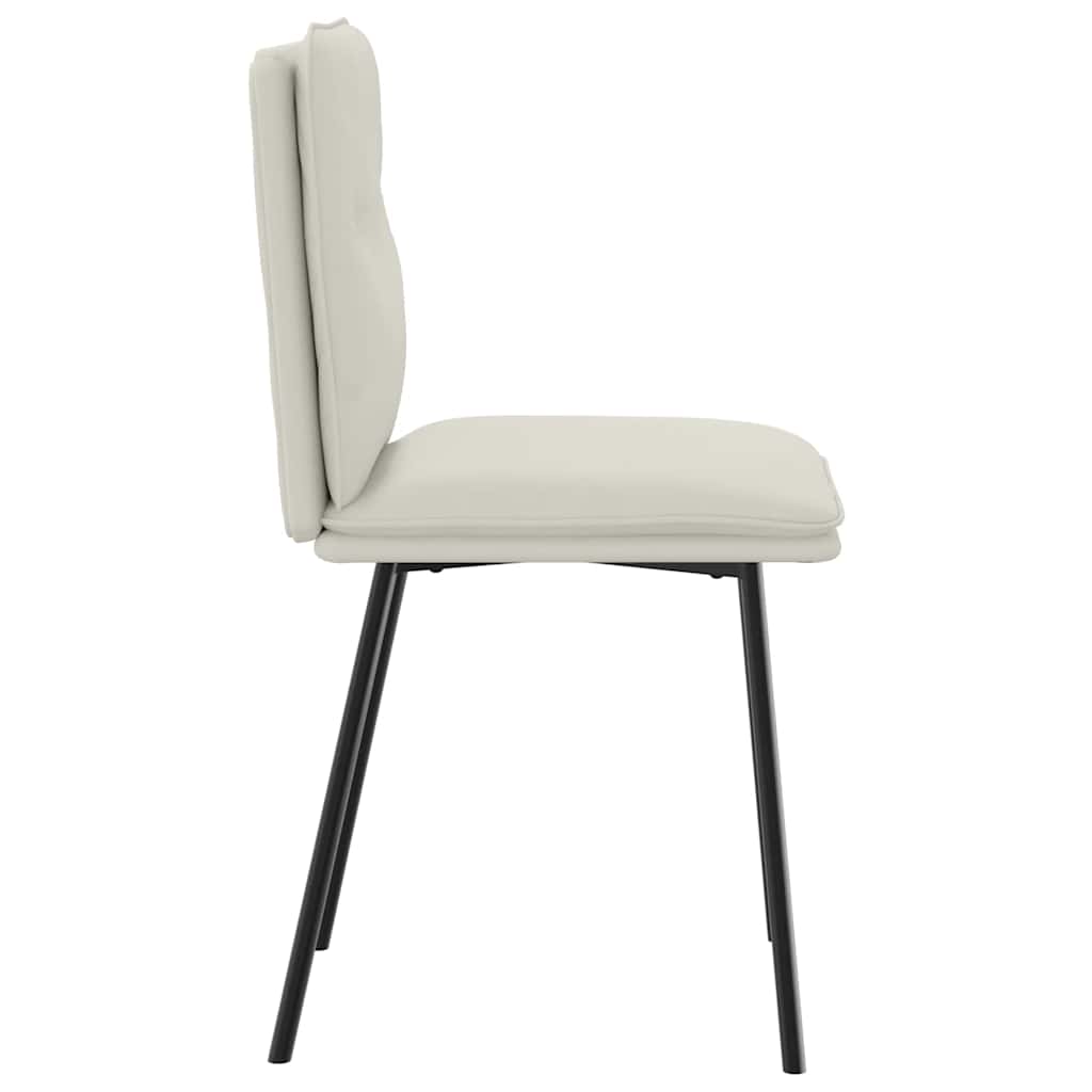 vidaXL Esszimmerstühle 2 Stk. Creme Samt