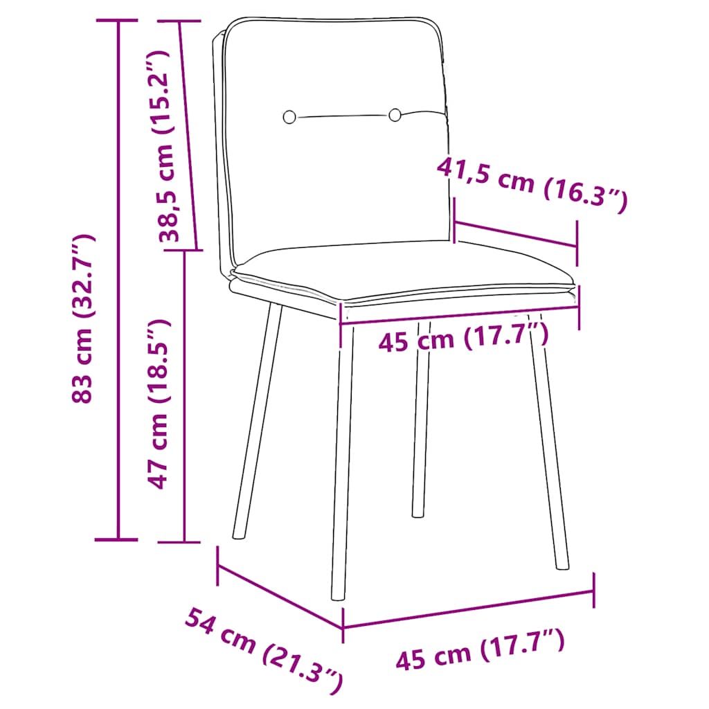 vidaXL Esszimmerstühle 2 Stk. Creme Samt