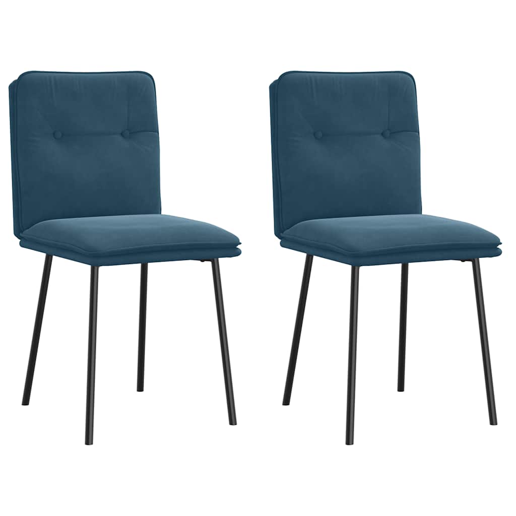 vidaXL Chaises de salle à manger 2 pcs Velours bleu