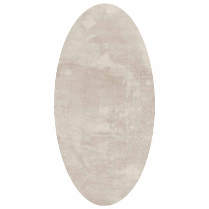 vidaXL Tapis de sol ovales HUARTE Beige 80 x 150 cm 100 % polyester