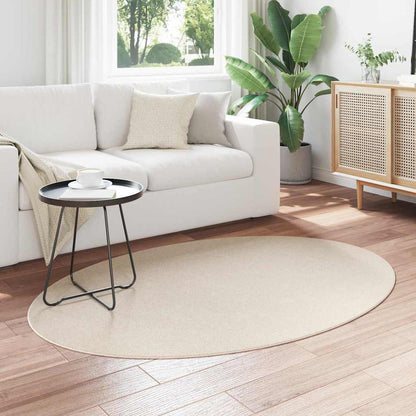 vidaXL Tapis d'intérieur ovale HUARTE Beige 120 x 170 cm 100 % polyester