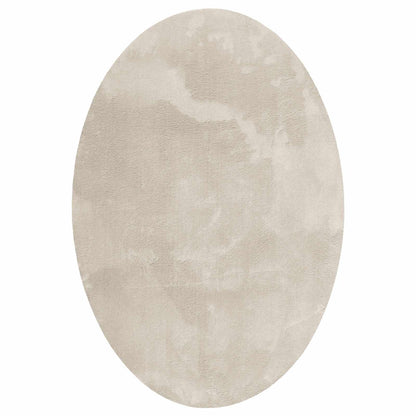 vidaXL Tapis d'intérieur ovale HUARTE Beige 120 x 170 cm 100 % polyester