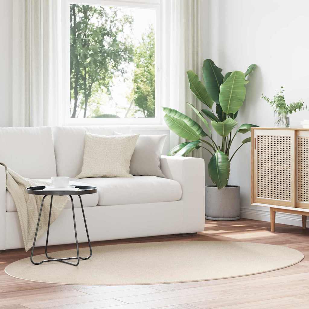 Bereichsteppiche Oval HUARTE Beige 140 x 200 cm 100 %Polyester