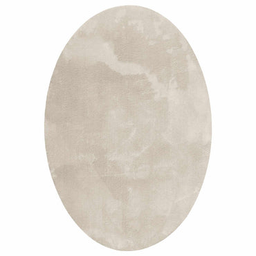 vidaXL Tapis de zone ovale HUARTE Beige 140 x 200 cm 100 % polyester