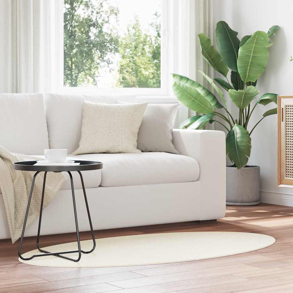 Bereichsteppiche Oval HUARTE Creme 80 x 150 cm 100 %Polyester