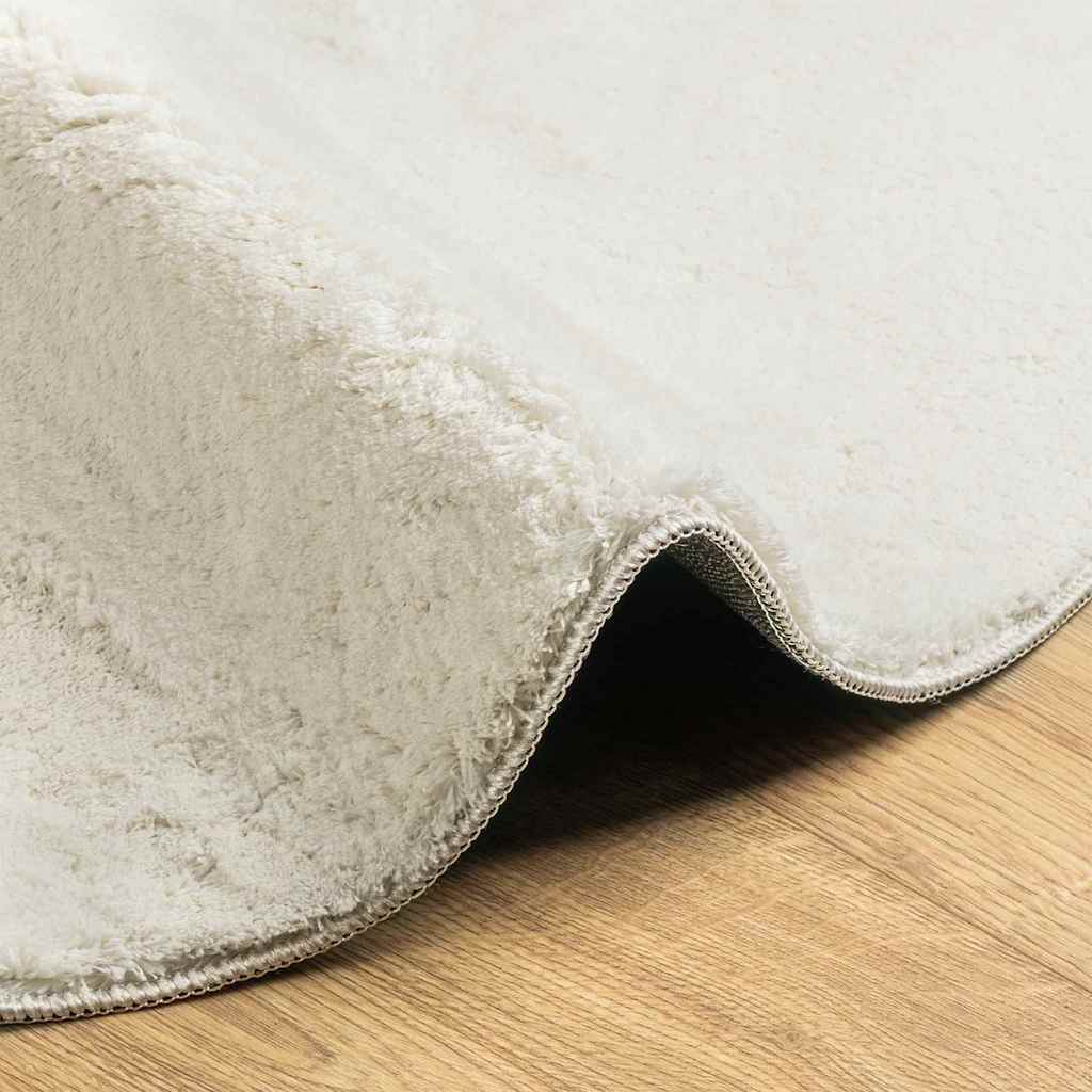 Bereichsteppiche Oval HUARTE Creme 140 x 200 cm 100 %Polyester