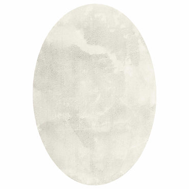 vidaXL Tapis d'appoint Ovale HUARTE Crème 140 x 200 cm 100 % Polyester