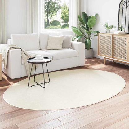 vidaXL Tapis d'appoint Ovale HUARTE Crème 160 x 230 cm 100 % Polyester
