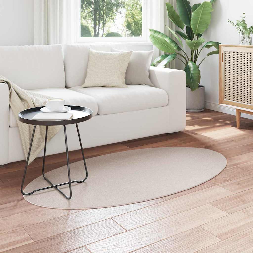 Bereichsteppiche Oval HUARTE Sand 80 x 150 cm 100 %Polyester
