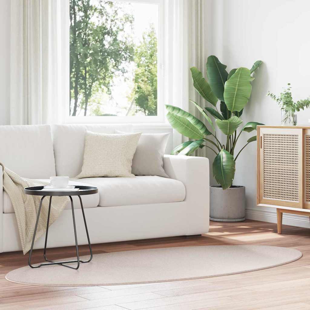 Bereichsteppiche Oval HUARTE Sand 100 x 200 cm 100 %Polyester