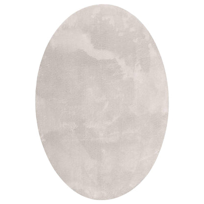 vidaXL Tapis d'appoint ovale HUARTE sable 140 x 200 cm 100 % polyester