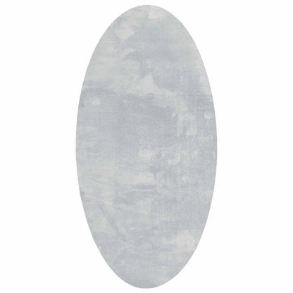 vidaXL Tapis d'intérieur ovale HUARTE gris 80 x 150 cm 100 % polyester