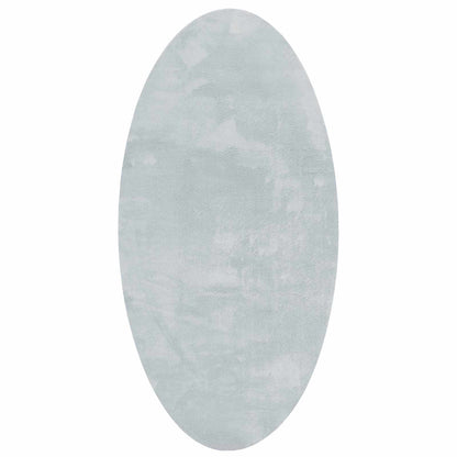 vidaXL Tapis d'appoint Ovale HUARTE Gris 100 x 200 cm 100 % polyester