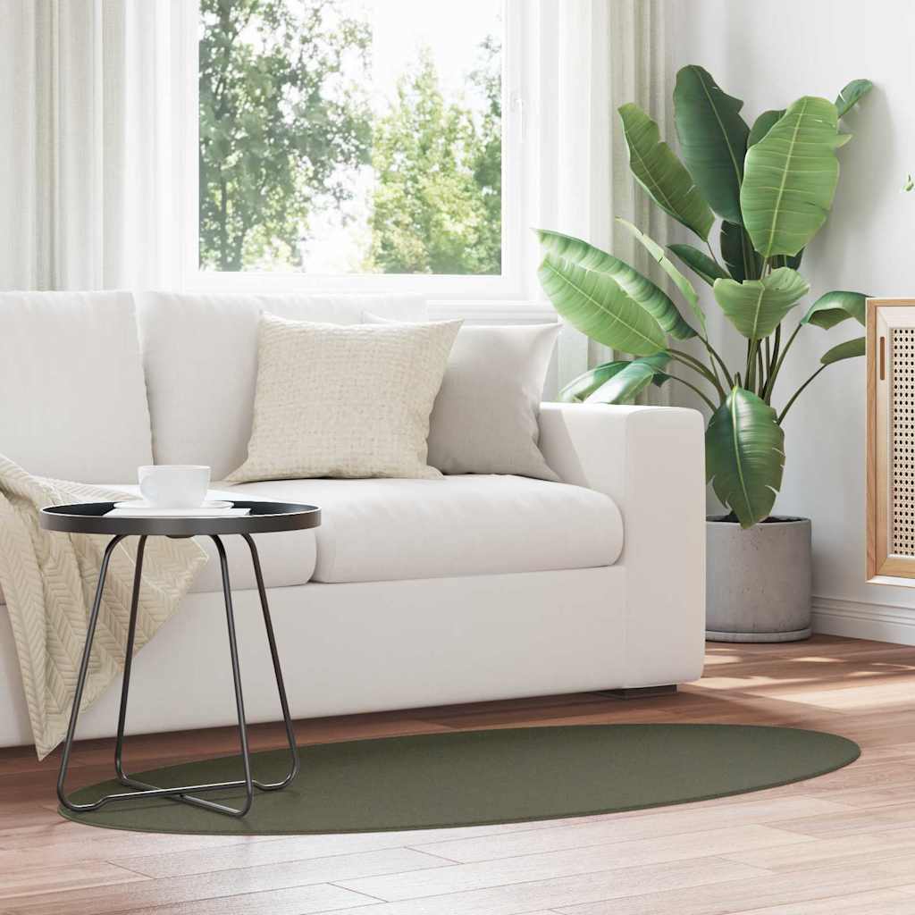 vidaXL Tapis d'appoint ovales HUARTE vert forêt 80 x 150 cm
