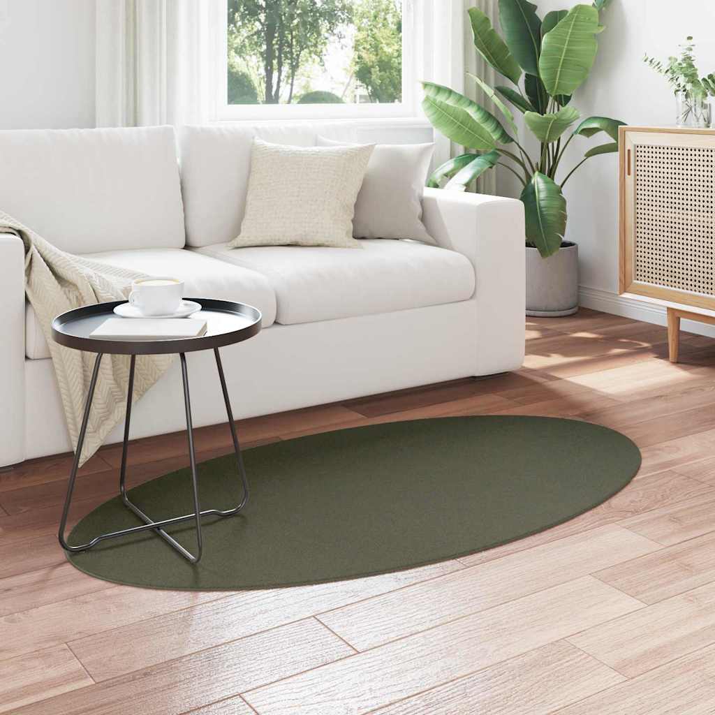 vidaXL Tapis d'appoint ovales HUARTE vert forêt 80 x 150 cm