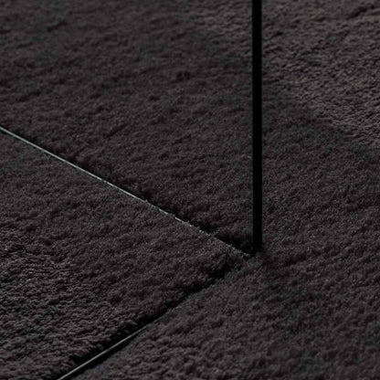 vidaXL Tapis d'appoint oval HUARTE Noir 80 x 150 cm 100 % polyester