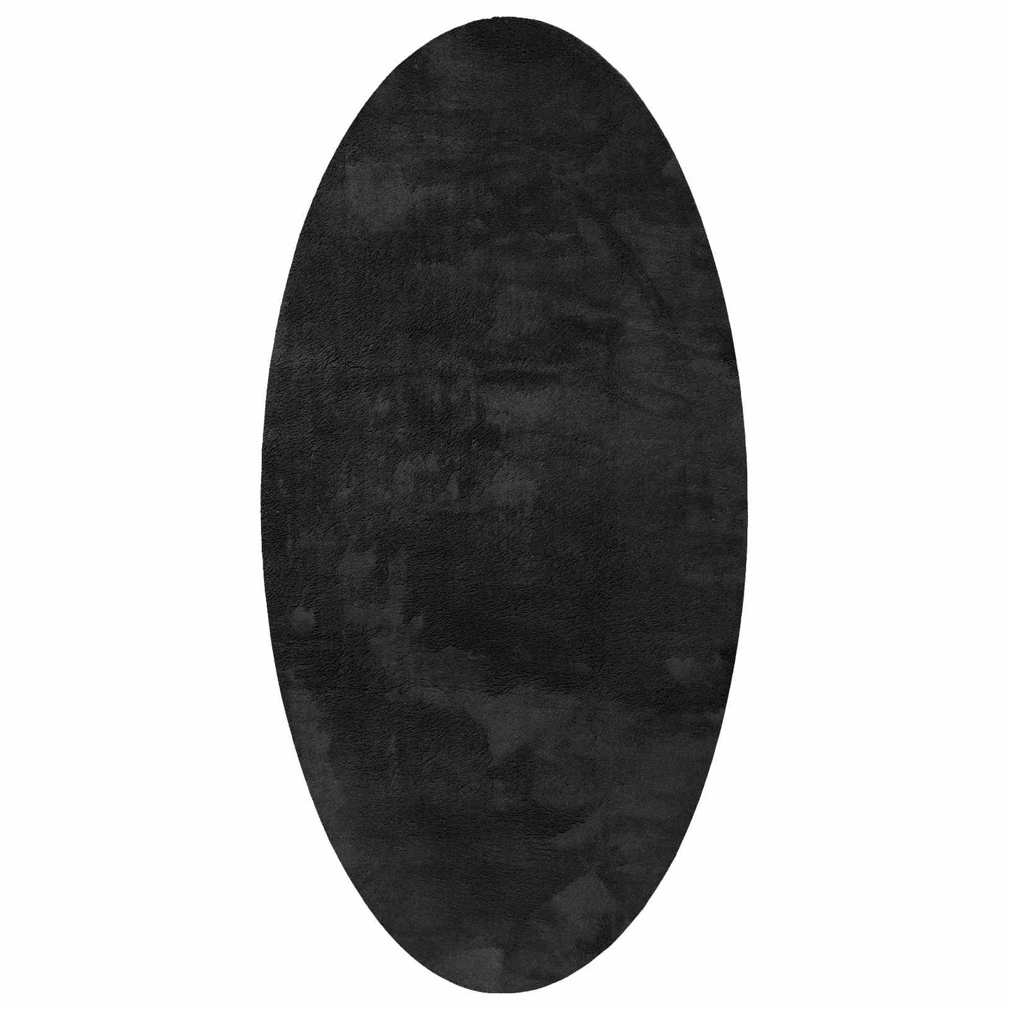 vidaXL Tapis d'appoint oval HUARTE Noir 80 x 150 cm 100 % polyester