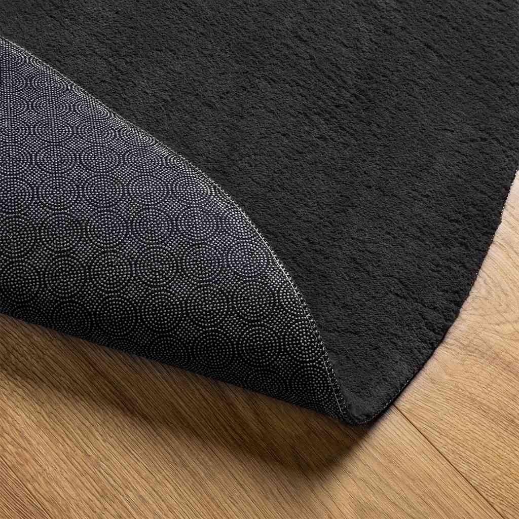 vidaXL Tapis d'appoint Ovale HUARTE Noir 160 x 230 cm