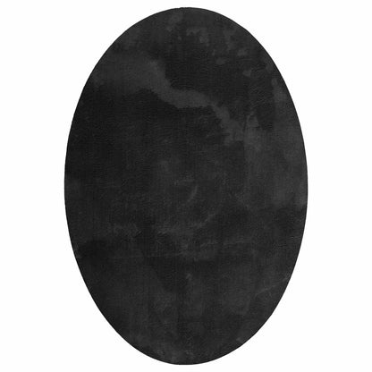 vidaXL Tapis d'appoint Ovale HUARTE Noir 160 x 230 cm