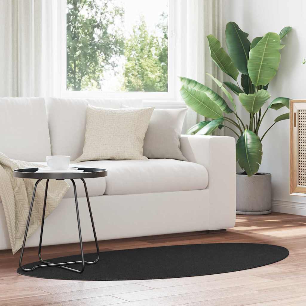 vidaXL Bereichsteppiche HUARTE Schwarz 80 x 150 cm Polyester