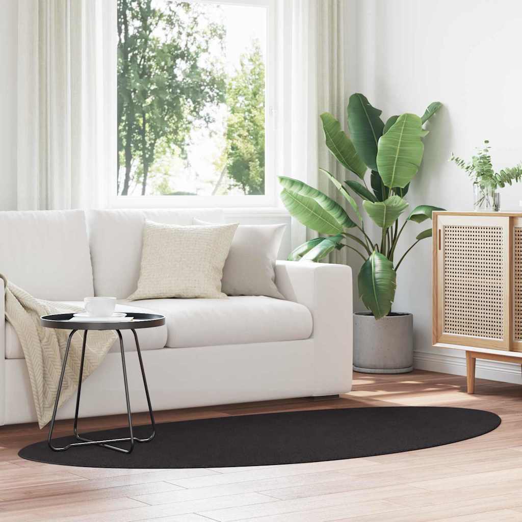 vidaXL Bereichsteppiche HUARTE Schwarz 100 x 200 cm Polyester