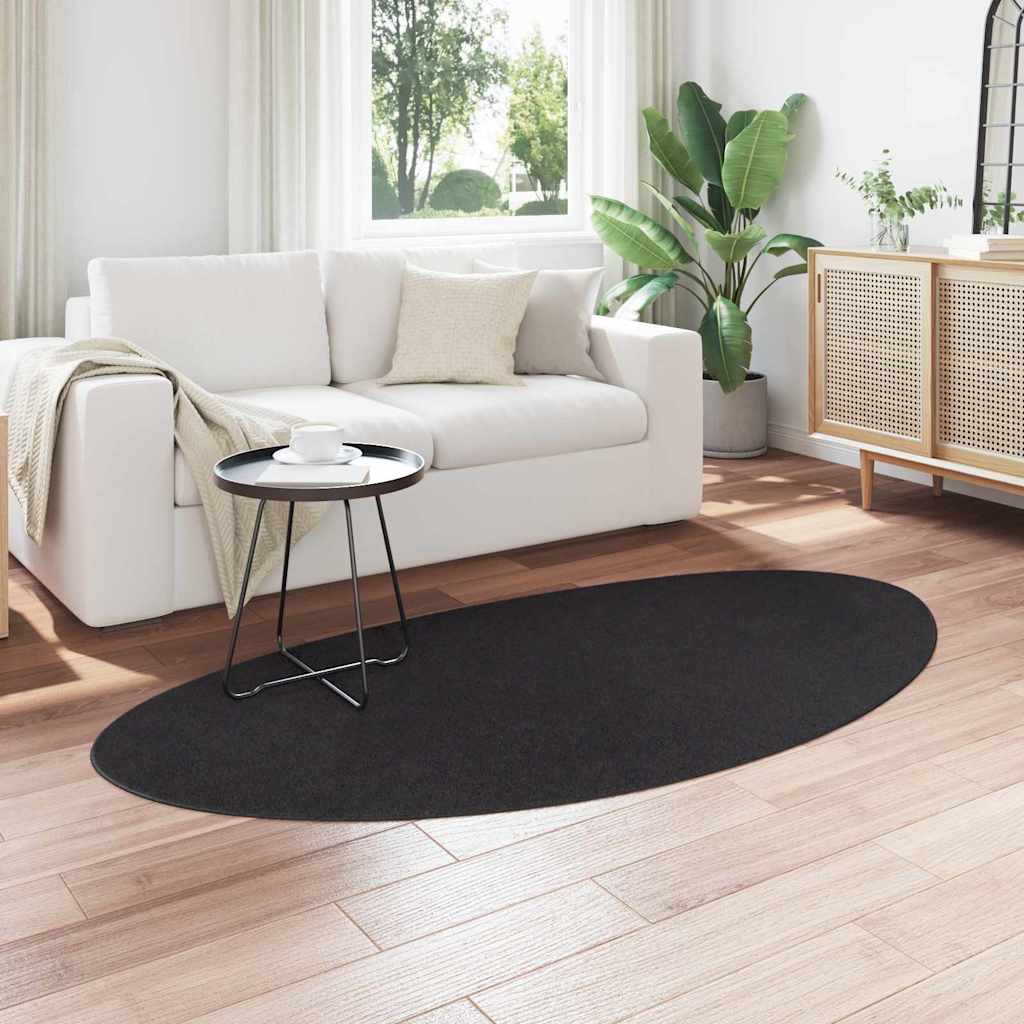 vidaXL Bereichsteppiche HUARTE Schwarz 100 x 200 cm Polyester