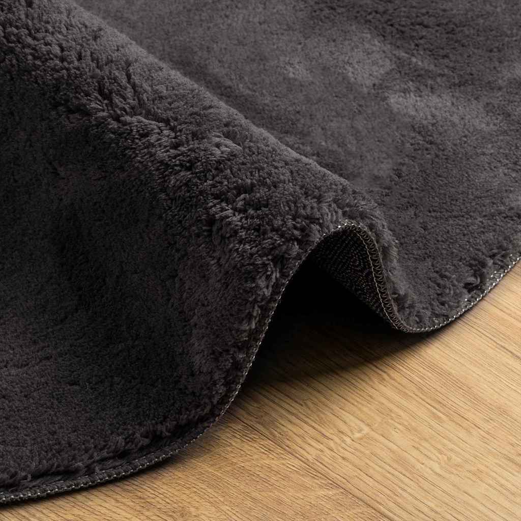vidaXL Tapis de sol HUARTE Anthracite 140 x 200 cm Polyester