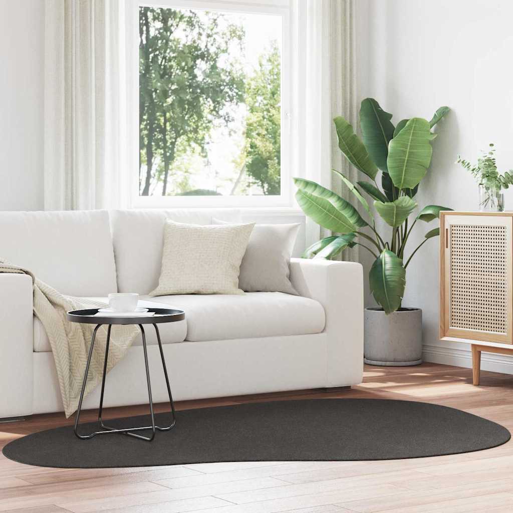 vidaXL Tapis de sol HUARTE Anthracite 140 x 200 cm Polyester