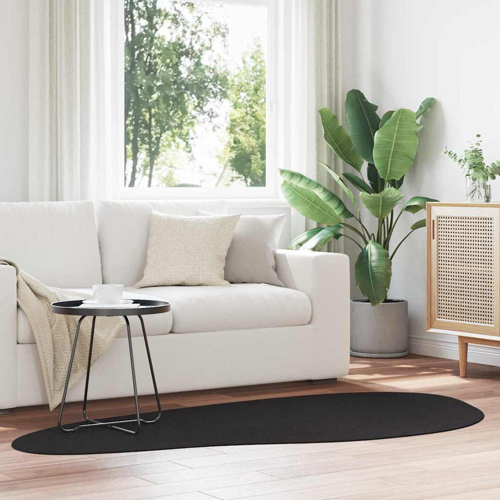 Bereichsteppiche HUARTE Schwarz 100 x 200 cm Polyester