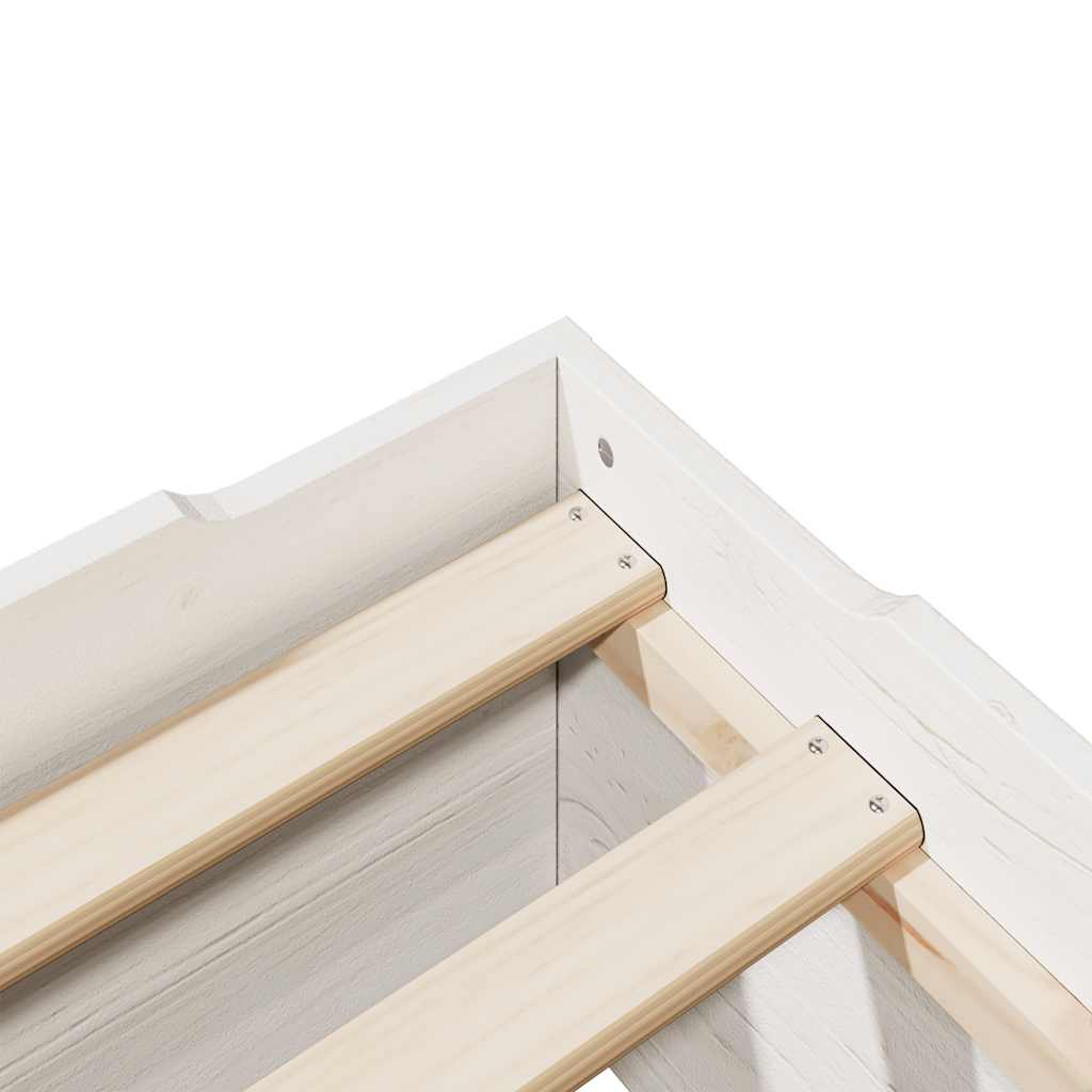 vidaXL Massivholzbett ohne Matratze Stapelbar Weiß 80x200 cm