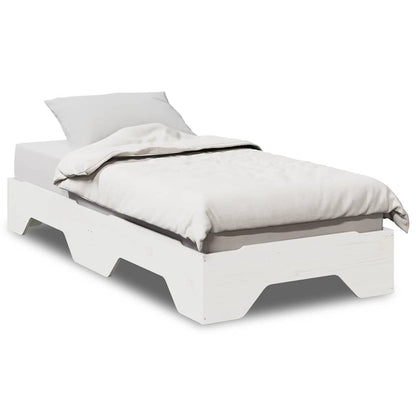 vidaXL Lit empilable en bois massif sans matelas Blanc 90x190 cm