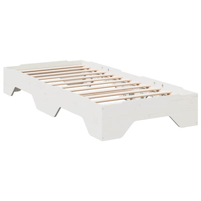 vidaXL Lit empilable en bois massif sans matelas Blanc 90x190 cm