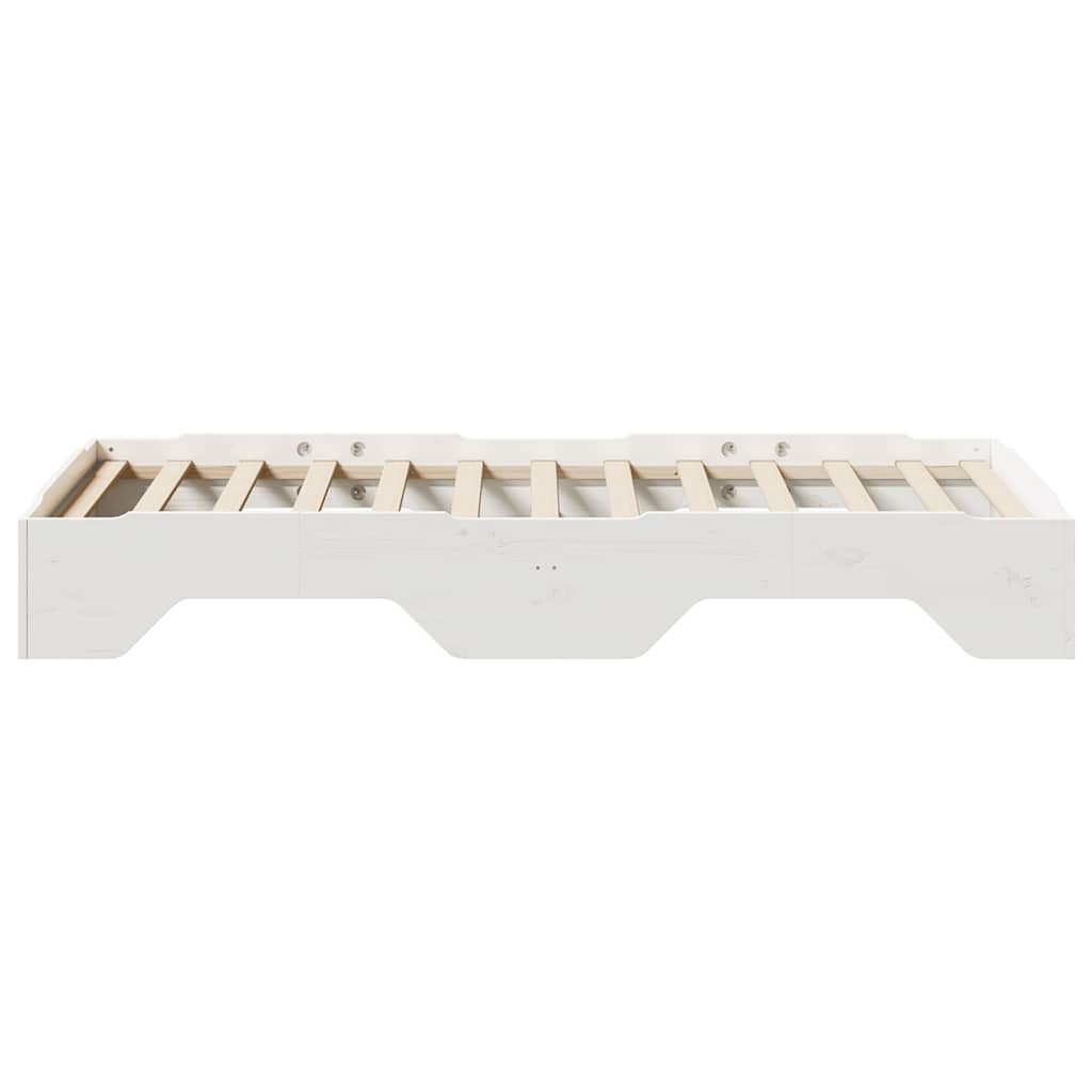 vidaXL Lit empilable en bois massif sans matelas Blanc 90x190 cm