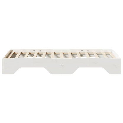 vidaXL Lit empilable en bois massif sans matelas Blanc 90x190 cm