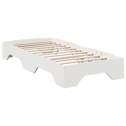 vidaXL Lit empilable en bois massif sans matelas Blanc 90x190 cm