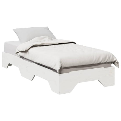 vidaXL Lit empilable en bois massif sans matelas Blanc 90x190 cm