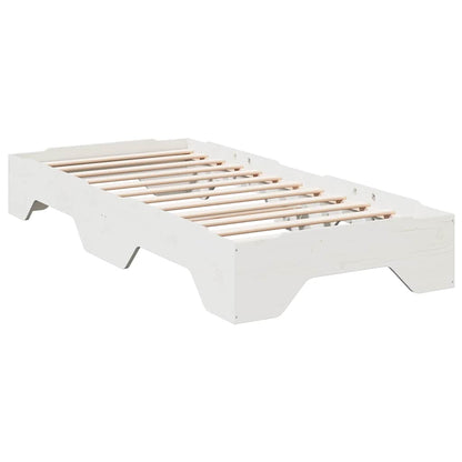 vidaXL Massivholzbett ohne Matratze Stapelbar Weiß 75x190 cm