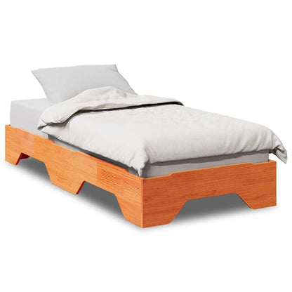 vidaXL Lit empilable en bois massif avec finition cirée marron 75x190 cm sans matelas